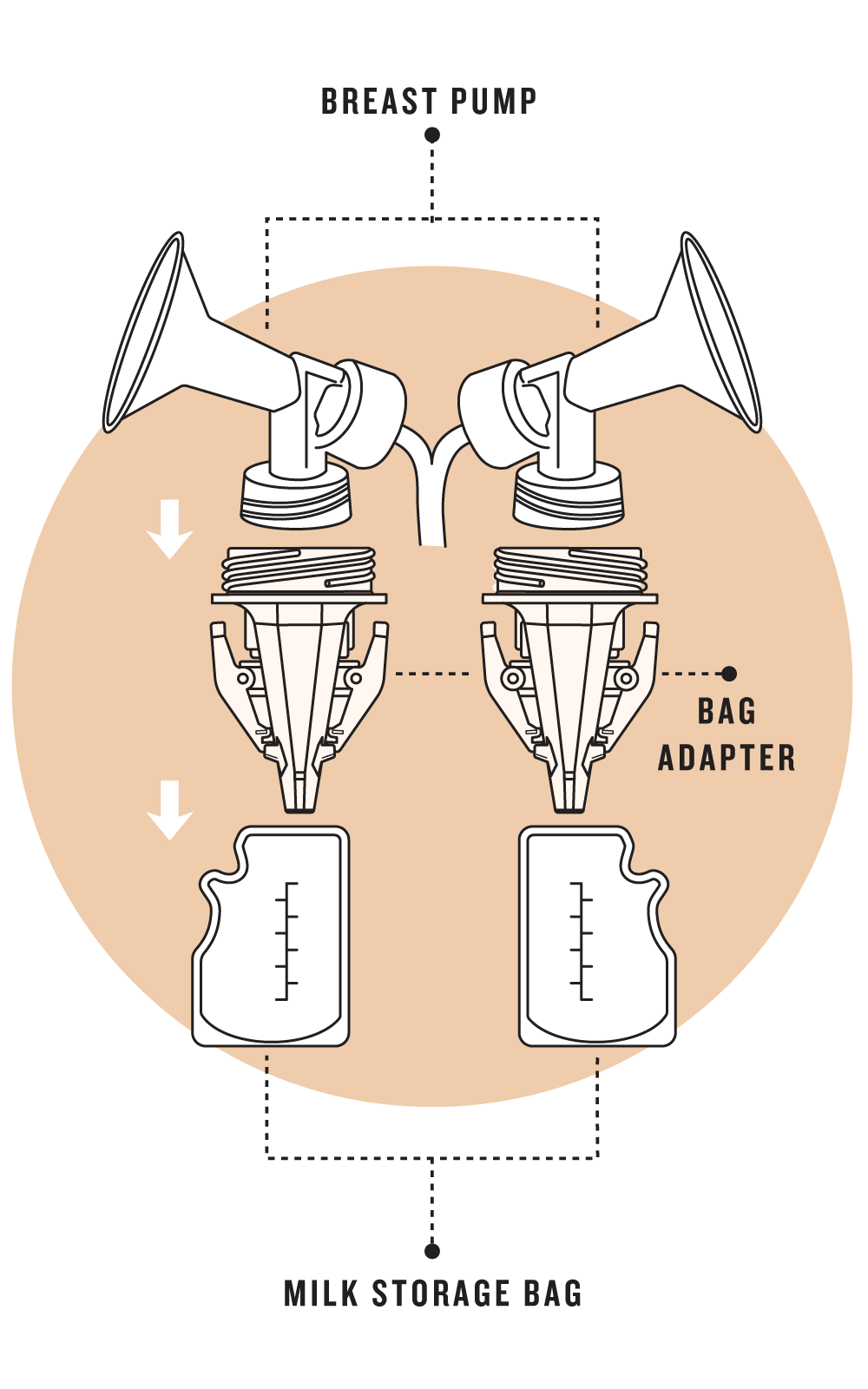 Breastmilk Storage Bag Adapters - Wide Mouth - Legendairy Milk